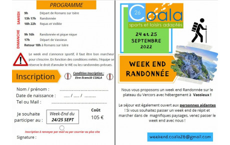 Week End Randonnée Vercors 